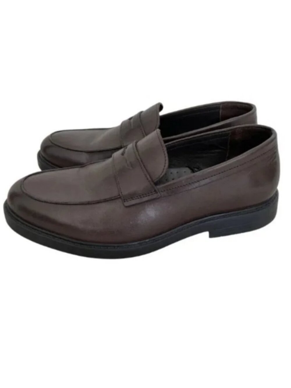 Express Brown Penny Loafers Slip On Dress Shoes Size 10